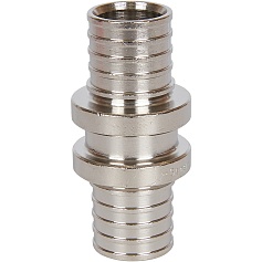 STOUT SFA-0003-002002 STOUT Муфта соединительная равнопроходная 20х2,0 никелированная для труб из сшитого полиэтилена аксиальный