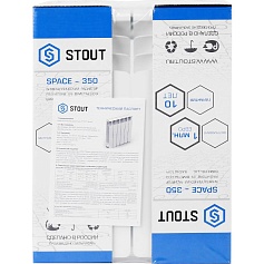 STOUT  Space 350 4 секции радиатор биметаллический боковое подключение RAL9016