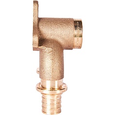 Проточный настенный угольник STOUT 20x1/2" бронзовый для труб из сшитого полиэтилена