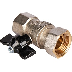 STOUT Кран шаровой с накидной гайкой, ВР/накидная гайка, ручка бабочка 3/4x3/4