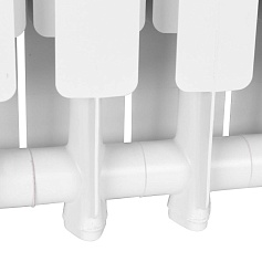 STOUT  Bravo 500 6 секции радиатор алюминиевый нижнее правое подключение (белый RAL 9010)