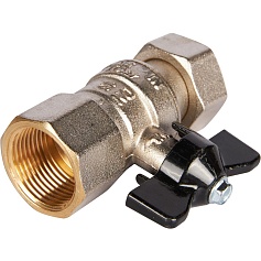 STOUT Кран шаровой с накидной гайкой, ВР/накидная гайка, ручка бабочка 3/4x3/4