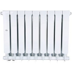 STOUT  Space 500 9 секций радиатор биметаллический нижнее правое подключение RAL9016