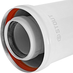 STOUT SCR-8610-000500 STOUT Удлинитель дымохода конденсац. коакс. D60(п-м)/100(п-м), L500