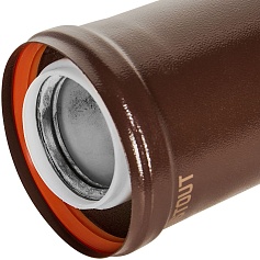 STOUT SCR-8610-700250 STOUT Удлинитель дымохода конденсац. коакс. D60(п-м)/100(п-м), L250, КОРИЧНЕВЫЙ