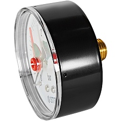 Манометр аксиальный с указателем предела STOUT корпус Dn 63 мм 1/4 , 0...4 бар, кл.2.5