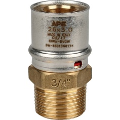 STOUT   Переходник с наружной резьбой 3/4"х26 для металлопластиковых труб прессовой