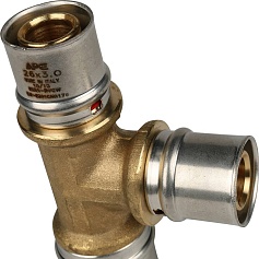 STOUT  Тройник переходной 32х26х26 для металлопластиковых труб прессовой