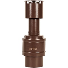 STOUT SCR-6010-800022 STOUT Оголовок вертикальный с ветрозащитой традиц. коакс. D60(п)/100(п) КОРИЧНЕВЫЙ узкий