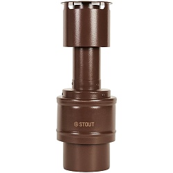 STOUT SCR-6010-800022 STOUT Оголовок вертикальный с ветрозащитой традиц. коакс. D60(п)/100(п) КОРИЧНЕВЫЙ узкий