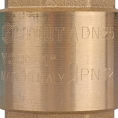 STOUT  1" Клапан обратный пружинный муфтовый с пластиковым седлом