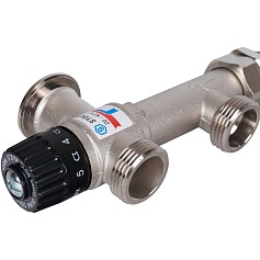 STOUT  Насосно-смесительный узел с термостатическим клапаном 20-43°C и жидкокристаллическим термометром, без насоса