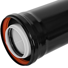 STOUT SCR-8012-601000 STOUT Удлинитель дымохода конденсац. коакс. D80(п-м)/125(п-м), L1000, ЧЕРНЫЙ