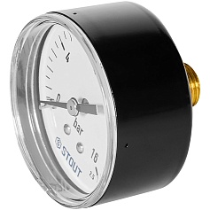 Манометр аксиальный STOUT корпус Dn 50 мм 1/4 , 0...16 бар, кл.2.5