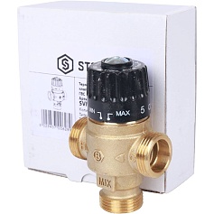 STOUT  Термостатический смесительный клапан для систем отопления и ГВС 3/4   НР   30-65°С KV 2,3