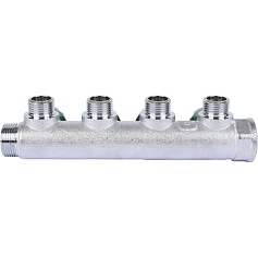 STOUT  SMB-6849-341204 STOUT Коллектор регулирующий 3/4", 4 отвода 1/2" плоское уплотнение
