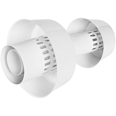 STOUT SCR-8012-800002 STOUT Оголовок вертикальный с ветрозащитой конденсац. коакс. D80(п)/125(п) БЕЛЫЙ широкий