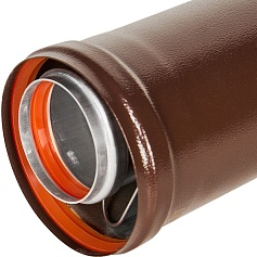 STOUT SCR-6010-700250 STOUT Удлинитель дымохода традиц. коакс. D60(п-м)/100(п-м), L250, КОРИЧНЕВЫЙ