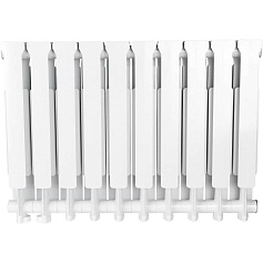 STOUT  Bravo 500 10 секции радиатор алюминиевый нижнее правое подключение (белый RAL 9010)