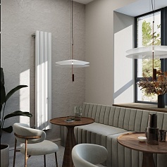 Радиатор стальной трубчатый STOUT Warmmet Power 76V длина 1000 мм секций 4 цвет RAL 9016  тип подключения: нижнее левое