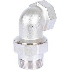 STOUT  Разъемное угловое  соединение "американка" ВН, уплотнение под гайкой o-ring кольцо, никелированное 1"1/2