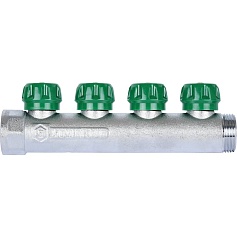 STOUT  SMB-6850-011204 STOUT Коллектор регулирующий 1", 4 отвода 1/2"