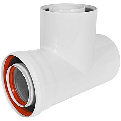 STOUT SCR-8125-000003 STOUT Ревизионный элемент Т-образный традиц. коакс. D80(п-м)/125(п-м) с заглушкой