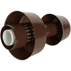 STOUT SCR-8012-800022 STOUT Оголовок вертикальный с ветрозащитой конденсац. коакс. D80(п)/125(п) КОРИЧНЕВЫЙ широкий