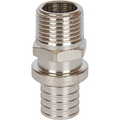 STOUT SFA-0001-200212 STOUT Переходник с наружной резьбой 20х2.0x1/2" никелированный для труб из сшитого полиэтилена аксиальный