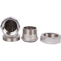 STOUT  Разъемное угловое  соединение "американка" ВН, уплотнение под гайкой o-ring кольцо, никелированное 2"