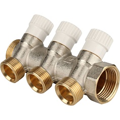 STOUT  Коллектор распределительный 1", 3 отвода 3/4"ЕК 