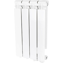 STOUT  Bravo 500 4 секции радиатор алюминиевый нижнее правое подключение (белый RAL 9010)