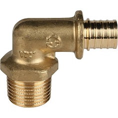 STOUT  Угольник-переходник с наружной резьбой 16xR 1/2" для труб из сшитого полиэтилена аксиальный