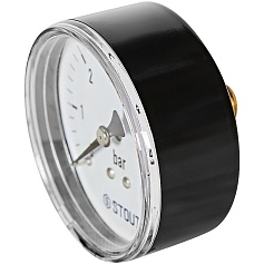 Манометр аксиальный STOUT корпус Dn 63 мм 1/4 , 0...6 бар, кл.2.5