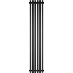 Стальной трубчатый радиатор STOUT TUBE QUADRO 6 секций нижнее центральное подключение QV40-1750-6 CU RAL1T103S9005 (черный матовый муар)