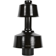 STOUT SCR-6010-800013 STOUT Оголовок вертикальный с ветрозащитой традиц. коакс. D60(п)/100(п) ЧЕРНЫЙ широкий