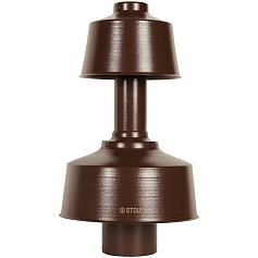 STOUT SCR-6010-800023 STOUT Оголовок вертикальный с ветрозащитой традиц. коакс. D60(п)/100(п) КОРИЧНЕВЫЙ широкий