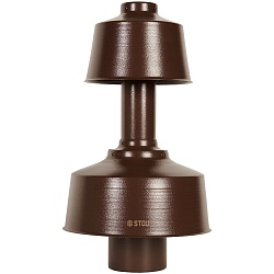 STOUT SCR-6010-800023 STOUT Оголовок вертикальный с ветрозащитой традиц. коакс. D60(п)/100(п) КОРИЧНЕВЫЙ широкий