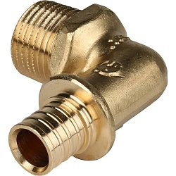 STOUT  Угольник-переходник с наружной резьбой 16xR 1/2" для труб из сшитого полиэтилена аксиальный