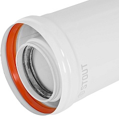 STOUT SCR-8610-002000 STOUT Удлинитель дымохода конденсац. коакс. D60(п-м)/100(п-м), L2000