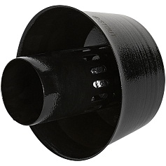 STOUT SCR-0080-800012 STOUT Оголовок вертикальный с ветрозащитой традиц. D80(п) ЧЕРНЫЙ широкий