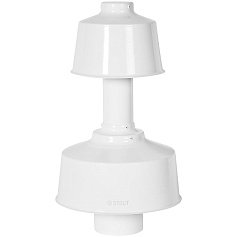 STOUT SCR-8610-800002 STOUT Оголовок вертикальный с ветрозащитой конденсац. коакс. D60(п)/100(п) БЕЛЫЙ широкий