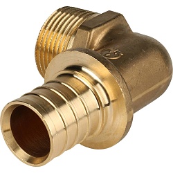 STOUT  Угольник-переходник с наружной резьбой 32xR 1" для труб из сшитого полиэтилена аксиальный