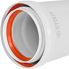 STOUT SCR-0080-810500 STOUT Удлинитель дымохода утепленный традиц. D80(п-м), L500 (воздуховод до 105 градусов)