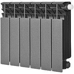 Радиатор биметаллический нижнее правое подключение STOUT TITAN VENTIL 350 6 секций (графит RAL 7024)