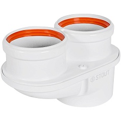 STOUT SCR-0080-250001 STOUT Адаптер моноблочный универсальный для перех. на двухтрубную систему традиц. с D60(м)/100(п) на D80(м)/80(м) литой