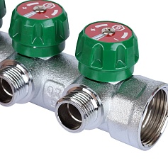 STOUT  SMB-6849-011204 STOUT Коллектор регулирующий 1", 4 отвода 1/2" плоское уплотнение