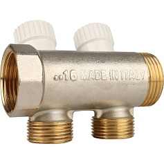 STOUT  Коллектор распределительный 1", 2 отвода 3/4"ЕК 