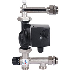 STOUT  Насосно-смесительный узел с термостатическим клапаном 20-43°C жидкокристаллическим термометром, с насосом UPSO 25-65, 130 mm