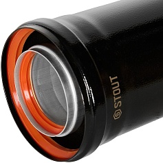 STOUT SCR-8125-600250 STOUT Удлинитель дымохода традиц. коакс. D80(п-м)/125(п-м), L250, ЧЕРНЫЙ